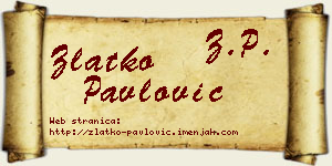 Zlatko Pavlović vizit kartica